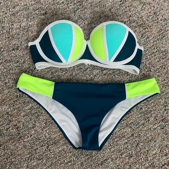 PINK Victoria’s Secret Colorblock Bikini set - Picture 1 of 3